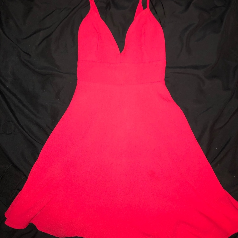 Little red V neck dress size small/medium
